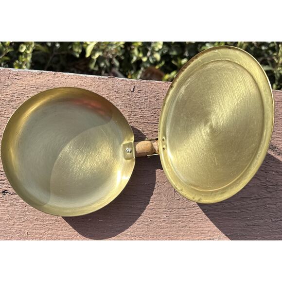 Vintage Solid Copper Silent Butler Crumb Pan W Lid & Wooden Handle - Picture 4 of 9